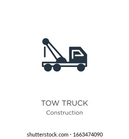 Tow truck icon vector. Trendy flat tow truck icon from construction collection isolated on white background. Vector illustration can be used for web and mobile graphic design, logo, eps10