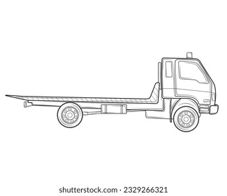 Tow truck in isolate on a white background. Vector illustration.