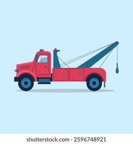 A tow truck, isolated on a plain background, designed for towing and recovering vehicles with a sturdy build and powerful towing mechanism.