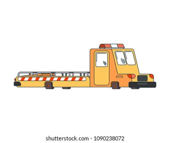 Tow truck isolated. Wrecker for Evacuates auto. Help on road. Vector illustration
