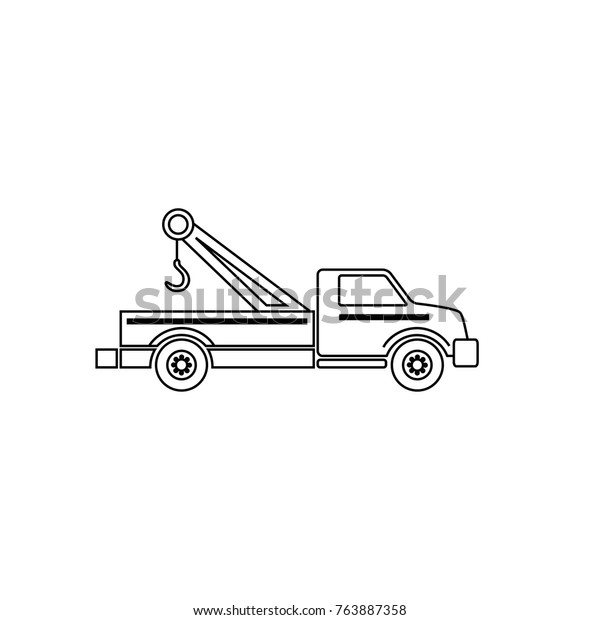 Tow Truck Line Art Stock Vector (Royalty Free) 763887358 | Shutterstock