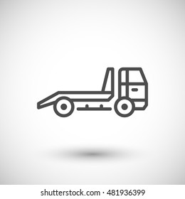 Tow truck line icon