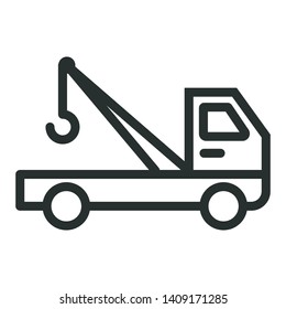 tow truck - minimal line web icon. simple vector illustration. concept for infographic, website or app.