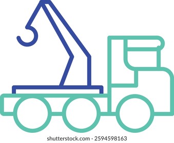 Tow Truck outline dual color vector illustration icon design