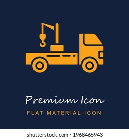 Tow Truck premium material ui ux isolated vector icon in navy blue and orange colors svg