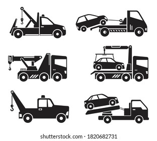 tow truck service icons vector illustration