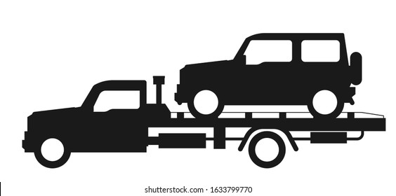  Tow Truck Side View vector