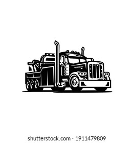 Tow truck silhouette vector isolated image