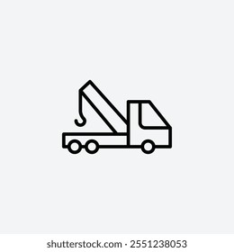 Tow truck thin liner icon isolated.