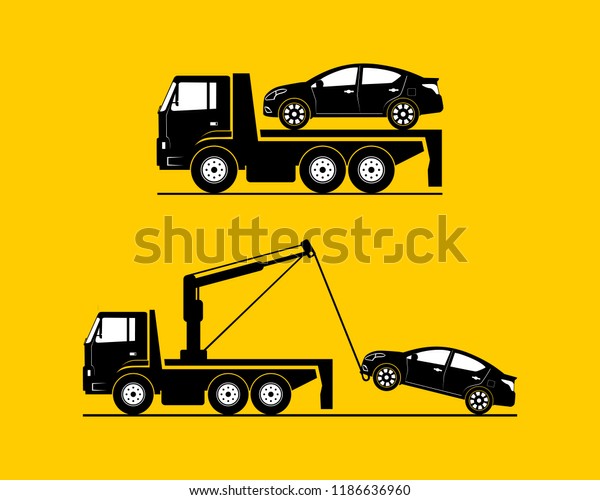 Tow Truck Towing Car Template Vector Stock Vector Royalty Free