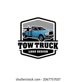 tow truck - towing truck - service truck logo isolated vector	