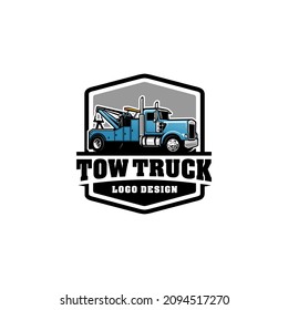 tow truck - towing truck - service truck logo isolated vector	