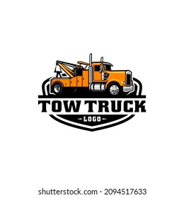 tow truck - towing truck - service truck logo isolated vector