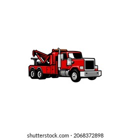 red tow truck clipart