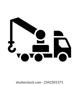 Tow Truck Vector Glyph Icon For Personal And Commercial Use.
