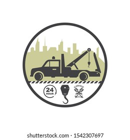 tow truck vector icon logo design template