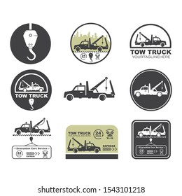 tow truck vector icon logo design template