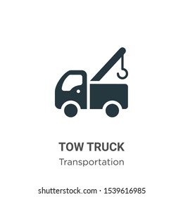 Tow truck vector icon on white background. Flat vector tow truck icon symbol sign from modern transportation collection for mobile concept and web apps design.
