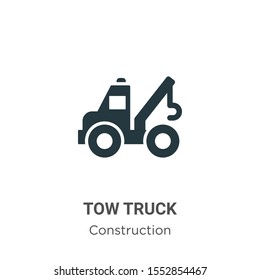 Tow truck vector icon on white background. Flat vector tow truck icon symbol sign from modern construction collection for mobile concept and web apps design.