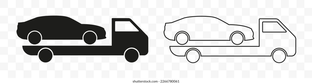 Tow truck vector icon. Roadside assistance. EPS 10
