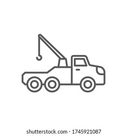 Tow truck vector icon symbol isolated on white background