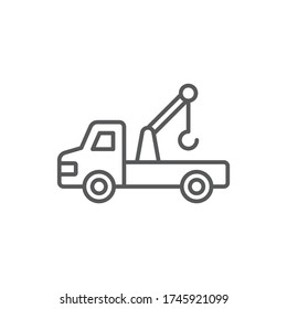 Tow truck vector icon symbol isolated on white background