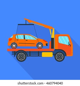 Tow truck vector Illustration on white background, Isolated evacuation car icon