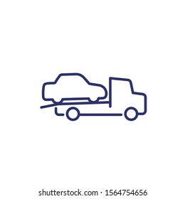 tow truck vector line icon