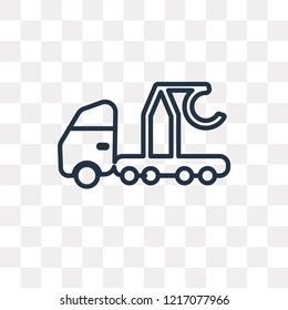 Tow truck vector outline icon isolated on transparent background, high quality linear Tow truck transparency concept can be used web and mobile