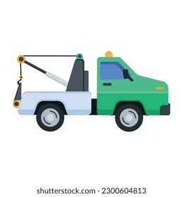 El vector plano del vehículo de remolque está listo para la descarga premium  