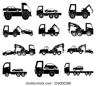 tow vehicles icons set