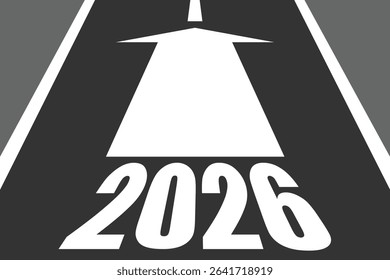 Towards the year 2026. Vector illustration.