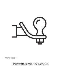 towbar icon, car tow hitch, thin line vector illustration