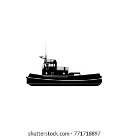 towboat icon. Water transport elements. Premium quality graphic design icon. Simple icon for websites, web design, mobile app, info graphics on white background