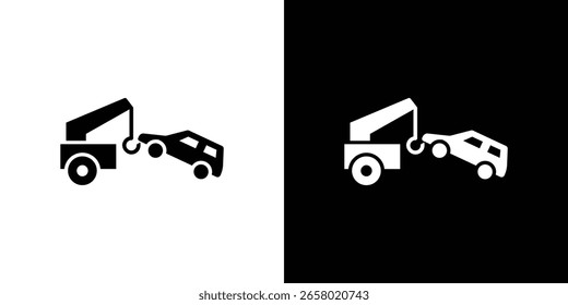 Towed car icon of a flat style vector