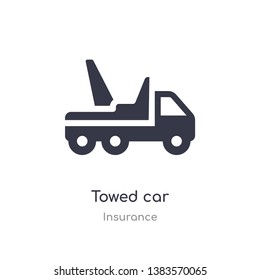 towed car icon. isolated towed car icon vector illustration from insurance collection. editable sing symbol can be use for web site and mobile app