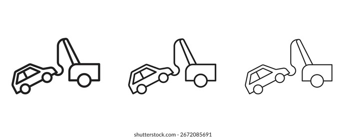 Icono de coche remolcado. Ilustración de elemento simple. Puede ser utilizado para el Web y el móvil.