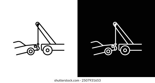 Gezogenes Auto dünne Linie Vektor Symbol Set.