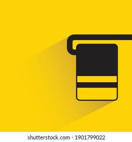 towel bar with drop shadow on yellow background