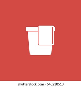 towel basket icon. sign design. red background