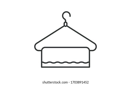 Towel, bath, fabric, hand, napkin, shower, hanger, cloth, hotel, wash free vector icon