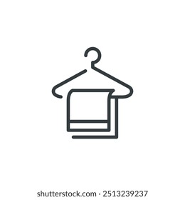 Towel bathroom hanger hotel icon, vector illustration