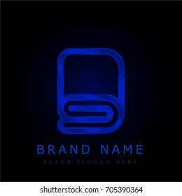 Towel blue chromium metallic logo