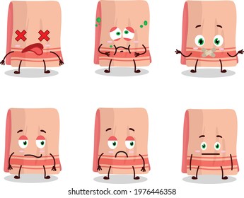 Towel cartoon in character with nope expression