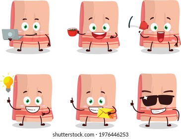 Towel cartoon character with various types of business emoticons