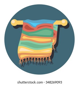 towel circle icon with shadow