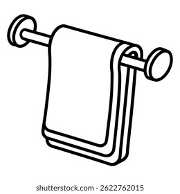 Pinza de toalla Vector arte de línea sobre fondo blanco