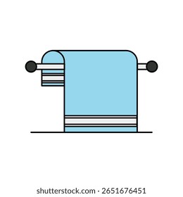 toalha ícone de linha de cor com fundo branco vetor ilustração stock