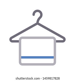 towel colour line vector icon