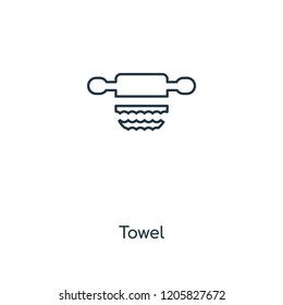Towel concept line icon. Linear Towel concept outline symbol design. This simple element illustration can be used for web and mobile UI/UX.
